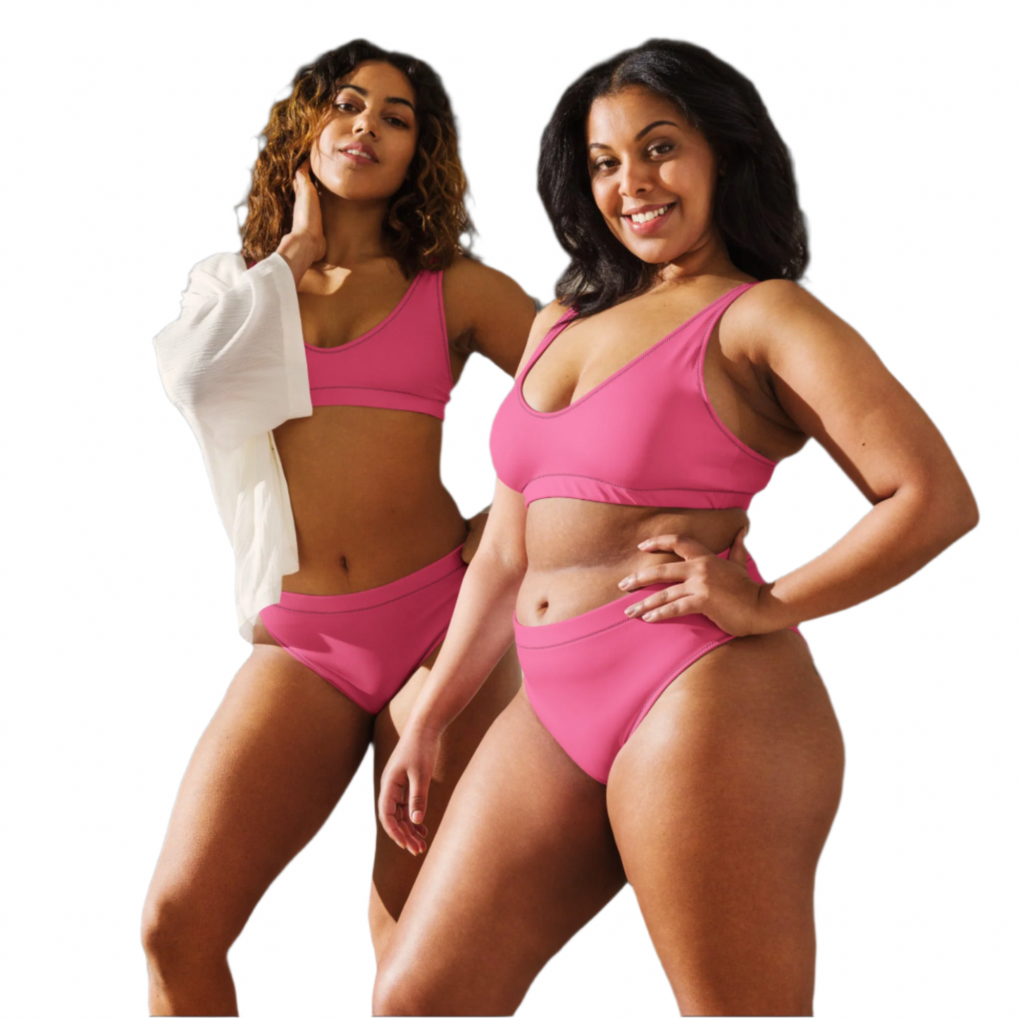 Brink Pink Recycled high-waisted bikini