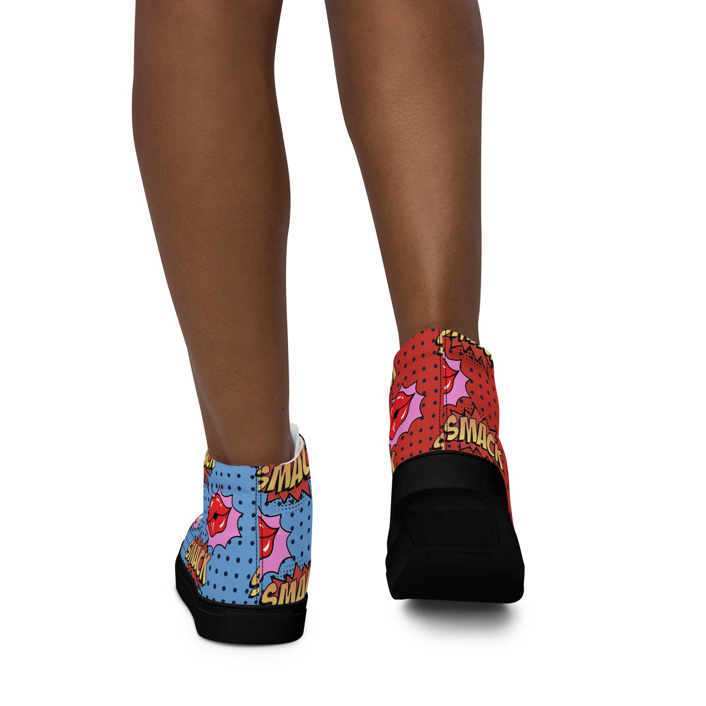 two tone Women’s high top canvas shoes