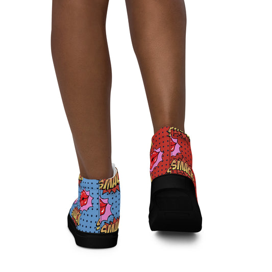 two tone Women’s high top canvas shoes